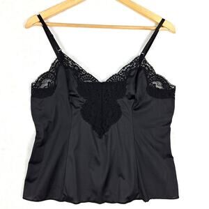 Womens Top 36 Vintage Y2K Union Made Coquette‎ Fairy Lace Satin Cami Whimsygoth